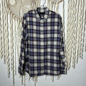 Vince Men's Plaid Cotton Long Sleeve Button Down Shirt